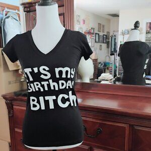 Black Short Sleeve Cotton Tees with Printing on front